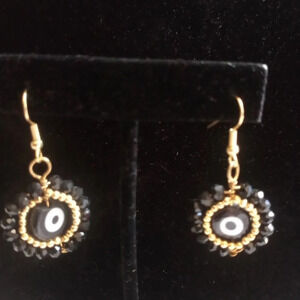 Mexican glass beads earrings handmade (box L)